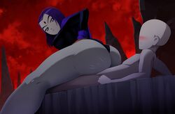 1boy 1girls ass big_ass big_breasts dat_ass dc dc_comics dcau faceless_male female male rachel_roth raven_(dc) ravenravenraven reverse_cowgirl_position short_hair straight tagme teen_titans