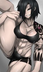 1girls abs meme muscular_female original tagme vertical_splits yuko_mizobuti_(zokusuke) zokusuke