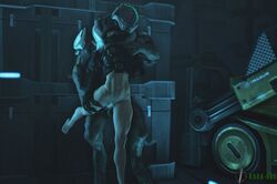 1boy 1girls 3d cum_in_pussy ejaculation female female_human femsub forced halo_(series) hand_on_leg human human_female interspecies kara_086_(artist) male male_penetrating male_sangheili_(halo) maledom sangheili straight unsc_marine vaginal_sex