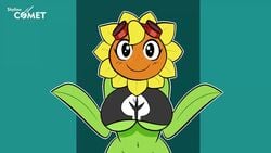 animated bouncing_breasts plant plantie plants_vs_zombies plants_vs_zombies:_heroes skyline_comet solar_flare_(pvz) sunflower_(pvz) tagme video video_games