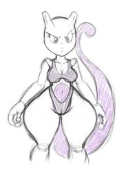 anthro big_ass big_butt breasts female female_mewtwo female_only game_freak mewtwo nintendo pokemon pokemon_(species) pokethot's sketch tansau wide_hips