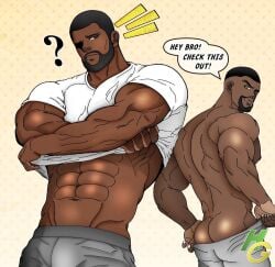 2boys comic dark-skinned_male gay hegassensaga naked_ass taking_clothes_off