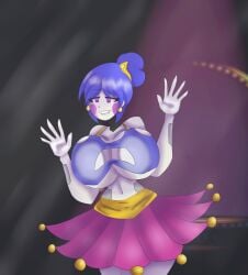 1girls against_glass ballerina ballora ballora_(fnafsl) ballora_(fnia) breasts_against_glass breasts_on_glass female five_nights_at_freddy's five_nights_at_freddy's:_sister_location five_nights_in_anime fnia full_comfort glass huge_breasts on_glass solo