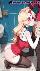 1boy 1girls 2025 ai ai_assisted ai_generated anime anime_girl anime_style artist_name ass ass bathroom big_ass big_butt big_penis bj black_legwear black_pants blonde_hair blowjob blowjob_face blush booty bottomless breast breasts breasts breasts bubble_ass bubble_butt bust buttocks charlie_morningstar charlie_morningstar_(hazbin_hotel) chest cock cum cum_in_mouth curvy_ass curvy_butt cute_ass dick ejaculation electroworld facial fellatio female firm_ass hand_on_another's_head hazbin_hotel hi_res high_quality high_resolution highres juicy_ass juicy_butt kneeling large_ass licking long_hair looking_up multicolored_hair nude on_floor oral oral_sex pants patreon patreon_username penis perfect_ass plump_ass red_eyes red_hair round_ass sexy_ass sitting solo_focus stable_diffusion straight streaked_hair sucking testicles thighhighs tight_ass tile_floor tile_wall tiles toilet uncensored voluptuous_ass watermark