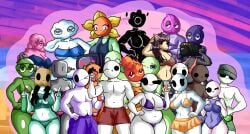 1_eye :3 alien alien_girl alternate_version_available amanda_(chetoh) amy_(chetoh) antennae anthro arms_crossed bald bald_female beach beanie belly belly_button bikini bikini_bottom bikini_top black_eyes black_hair black_hair_female black_pubic_hair black_shirt black_skin black_skinned_female blue_bikini blue_bikini_top blue_eyes blue_mask blue_shorts bottle breasts brown_hair brown_skin brown_skinned_male chetoh chris_(chetoh) chubby chubby_female claire_(chetoh) claudia_(chetoh) cleavage cloud cloud_humanoid craig_(chetoh) dog_ears dog_girl egg eggmale female fire_head flower frown frowning frowning_female furry furry_female green_bikini green_bikini_bottom green_bikini_top green_bottle green_eyes green_shorts green_skin green_skinned_female grenade grey_skin group group_picture gwen_boomhilda hair hair_over_one_eye hand_behind_head hand_on_hip happy_trail heart_eyes height_difference holding_bottle holding_can holding_cup holding_glass holding_object leaf leaf_hair leah_(chetoh) looking_at_viewer looking_to_the_side lucine_(chetoh) male mandy_(chetoh) marsha_(chetoh) martian mask miniskirt mollie_(chetoh) multiple_boys multiple_females multiple_girls multiple_males no_mouth oc ocean one_piece_swimsuit open_mouth orange orange_bikini_bottom orange_bikini_top orange_eyes original original_character original_characters painted painted_background paper_bag paper_bag_on_head pink_bikini pink_bikini_bottom pink_bikini_top pink_hair pink_hair_female pink_skin pink_slime poppy_(chetoh) pubic_hair purple_eyes purple_mask purple_shorts red_eyes red_shorts robot robot_girl rose_(chetoh) scarf shirt shorts slime slime_girl smile smiling smiling_at_viewer speaker sunflower sunset topless topless_male trunks trunks_(clothing) tv_head tv_head_robot wagging_finger white_body wink winking winking_at_viewer yellow_bikini yellow_bikini_top yellow_skirt