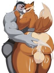 abs absurd_res anthro anus armor ass balls bear big_balls big_butt blush bodily_fluids butt_grab canid canine claws clinging closed_eyes clothed clothing cum cum_drip cum_from_ass cum_in_ass cum_inside dripping duo epic_games eye_to_eye face_lick fennix_(fortnite) fingering fortnite fox fur genital_fluids genitals grin grinding hand_on_butt hand_on_head headgear helmet hi_res hug huge_butt jockstrap jockstrap_only kissing leaking_cum licking looking_at_another looking_at_viewer looking_pleasured male male/male mammal muscular mymu666 narrowed_eyes nude orange_body orange_fur out_of_breath polar_bear polar_patroller red_fox saliva saliva_string simple_background sloppy_kiss slutty_face smile spread_anus spread_butt spreading squeezing tail teeth thick_thighs tongue tongue_out topless true_fox underwear underwear_only ursine white_body white_fur yellow_eyes