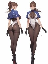 ai_generated bewitching_thighs big_breasts dead_or_alive full_body kasumi_(doa) shu