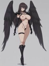 ai_generated bewitching_thighs big_breasts full_body high_school_dxd long_hair raynare shu wings