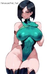 ai_generated animated black_hair female gif gloves hips huge_ass huge_breasts leotard mature_female patreon_link patreon_username print_tax5 riot_games sexy shaking_hips short_hair sole_female thighhighs valorant video_game_character viper_(valorant)