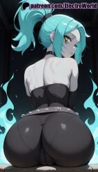 1girls 2025 ai ai_assisted ai_generated anime anime_girl anime_style aqua_hair artist_name ass ass back bare_shoulders big_ass big_butt blue_fire booty bubble_ass bubble_butt buttocks cameltoe choker curvy_ass curvy_butt cute_ass danny_phantom electroworld ember_mclain english_text female fire firm_ass from_behind glowing green_eyes hi_res high_quality high_resolution highres juicy_ass juicy_butt large_ass long_hair looking_at_viewer looking_back nickelodeon patreon patreon_username perfect_ass plump_ass ponytail round_ass sexy_ass solo stable_diffusion tight_ass voluptuous_ass watermark