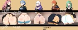 5girls ass ass_chart ass_clapping ass_cleavage ass_comparison ass_focus ass_size_difference ass_to_ass big_ass bubble_butt butt_bump butt_crack clapping_cheeks dat_ass dweezyvox fat_ass female female_only fire_emblem fire_emblem:_three_houses flayn_(fire_emblem) hand_print hand_print_on_ass hilda_valentine_goneril huge_ass large_ass leonie_pinelli lysithea_von_ordelia marianne_von_edmund panties pantylines png shorts thick_ass thick_thighs thong twerking wide_hips