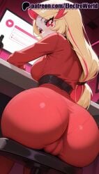 1girls 2025 ai ai_assisted ai_generated anime anime_girl anime_style artist_name ass ass big_ass big_butt blonde_hair booty breast breasts breasts breasts bubble_ass bubble_butt bust buttocks charlie_morningstar charlie_morningstar_(hazbin_hotel) chest curvy_ass curvy_butt cute_ass desk electroworld female firm_ass from_behind hazbin_hotel hi_res high_quality high_resolution highres juicy_ass juicy_butt large_ass long_hair looking_back multicolored_hair patreon patreon_username perfect_ass plump_ass red_eyes red_hair round_ass sexy_ass solo stable_diffusion streaked_hair tight_ass voluptuous_ass watermark