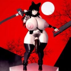 3d animated blake_belladonna futanari huge_breasts rottenqucumber rwby tagme venus_body video