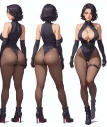 ai_generated bewitching_thighs big_breasts black_hair full_body original_character short_hair shu