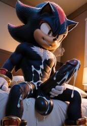 abs ai_generated ass balls bara biceps big_balls big_penis gay male male_only muscular pecs penis shadow_the_hedgehog showing_off sonic_(series) sonic_the_hedgehog_(series) sweat sweaty teasing thighs yaoi yoichisai