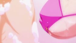 back bathroom big_breasts bikini pink_bikini rakudai_kishi_no_cavalry showering stella_vermillion