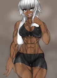 1girls abs dark-skinned_female muscular_female original tagme tomboy zinga_(zokusuke) zokusuke