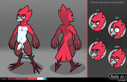 14:9 ahe_gao angry anthro avian avio avioylin balls beak bird bird_feet bodily_fluids crying digitigrade expression_sheet feathers foreskin genitals humanoid_genitalia humanoid_penis looking_pleasured male male_only model_sheet nipples penis rear_view redesign reference_image shocked simple_background solo standing surprise tail_feathers tears uncut