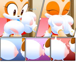 ... 2girls anthro anthro_on_anthro breast_grab breast_hold breast_squeeze breasts cream_the_rabbit daughter eyes_closed female furry grabbing groping groping_breasts huge_breasts incest large_breasts licking licking_breast milf mother mother_and_daughter multiple_girls nipple_licking panels sega shortstack slickehedge sonic_(series) tongue tongue_out top_heavy vanilla_the_rabbit yuri