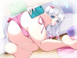 ass bikini blush eromanga_sensei female female_only izumi_sagiri nude_female panties underwear