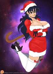 1girls 2017 arms_crossed arms_crossed_under_breasts artist_name big_ass big_breasts big_butt black_eyes black_gloves black_hair black_heels breast_squeeze breasts christmas christmas_outfit commission dragon_ball dragon_ball_super dragon_ball_xenoverse female female_focus female_only female_solo flying galaxy hair_on_shoulder hips hourglass_figure huge_ass huge_breasts long_hair long_socks looking_at_viewer looking_pleasured original_character patreon patreon_logo patreon_reward patreon_username saiyan saiyan_tail santa_claus_(cosplay) santa_costume santa_hat santa_suit seductive seductive_eyes seductive_look seductive_smile shiny shiny_breasts shiny_clothes shiny_hair shiny_shoes shiny_skin simple_background solo solo_female solo_focus spiky_hair tail tatara94 thick_thighs thighhighs watermark wide_hips