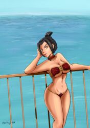 avatar_the_last_airbender azula big_breasts bikini breasts busty choker cleavage ecchipoo erect_nipples eyepatch_bikini female female_focus female_only female_pubic_hair fire_nation hourglass_figure large_breasts micro_bikini navel nickelodeon nipple_bulge overflowing_breasts pinup pinup_pose pose posing pubic_hair pubic_hair_peek skimpy skimpy_clothes solo swimsuit tagme tan wide_hips