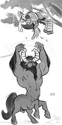 anthro balls bgn black_and_white breath_of_the_wild flaccid kass_(zelda) lynel male_only penis rito the_legend_of_zelda