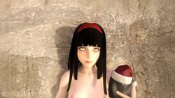 10_seconds 3d animated black_hair blue_eyes bouncing_breasts christmas_hat cum cum_drip cum_inside dnnsfw expressionless hime_cut looking_at_viewer male_pov missionary_position n2 nier:_automata outdoors pod_(nier) red_hairband sex shorter_than_10_seconds small_breasts sound source_filmmaker straight tagme vaginal_penetration video