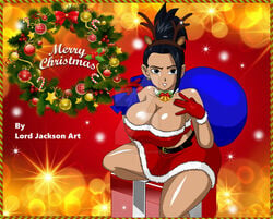 1girls artist_name bare_shoulders big_breasts big_thighs black_eyes black_hair blue_bag breasts christmas christmas_card christmas_clothing christmas_decorations christmas_lights christmas_outfit clothed clothed_female clothes clothing deviantart dragon_ball dragon_ball_super female female_focus female_on_top female_only female_solo gloves hips holding_bag holding_object hourglass_figure kale legs lips looking_at_viewer looking_pleasured lord_jackson_art ponytail presents red_gloves red_skirt red_tubetop reindeer_antlers reindeer_ears saiyan santa_costume seductive seductive_eyes seductive_smile shiny shiny_breasts shiny_clothes shiny_hair shiny_lips shiny_skin shiny_thighs shoulders skirt smile smiling smiling_at_viewer solo solo_female solo_focus sparkles spiky_hair thick thick_hips thick_legs thick_thighs tube_top tubetop watermark