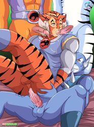 4boys anal anthro bengali blowjob boner erection gangbang gay lion-o male male_only muscular_male panthro penis thundercats tygra yaoi