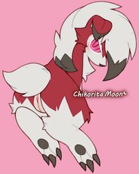 2020 4:5 anthro ass black_body black_claws black_fur blush canid canine chest_tuft chikorita_moon claws digital_media_(artwork) female fur furry furry_only genitals glowing glowing_eyes hi_res looking_at_viewer looking_back lycanroc mammal midnight_lycanroc nintendo pink_background pokémon_(species) pokemon pussy rear_view red_body red_eyes red_fur red_glow ringed_eyes scut_tail simple_background solo tail toe_claws tuft video_games white_body white_fur