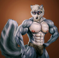 anthro bleakcat clothing furry_only hybrid male mammal mephitid muscular muscular_anthro muscular_male procyonid raccoon skunk solo tealmarket underwear