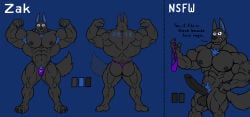 2025 abs anthro armpit_hair balls big_penis black_body black_nipples body_hair canid canine canis chest_tuft clothed clothing encorejackal erection genitals hi_res humanoid_genitalia humanoid_penis jackal male mammal model_sheet muscular muscular_anthro muscular_male nipples nude pecs penis pubes solo thong thong_only topless tuft underwear underwear_only zak_(encorejackal)