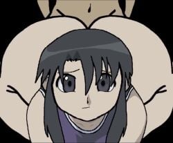 1boy 1girls :t ahe_gao all_fours anal animated ass ass_bigger_than_head ass_body azumanga_daiou big_ass big_butt bikini black_eyes black_hair bottom_heavy bubble_butt clapping_cheeks doggy_style emotionless enormous_ass fat_ass female front_facing_with_ass fucked_from_behind fucked_silly fucking huge_ass hyper_ass kokorikokoro_(artist) light-skinned_female light_skin male nyamo_minamo_kurosawa one-piece_swimsuit one_piece_swimsuit open_mouth paag please_look_forward_to_it round_ass serious_look sex swimsuit tagme teacher thick_ass thick_thighs thunder_thighs tongue tongue_out traced unknown_male video wide_hips