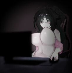 animated belly_button big_breasts breasts female female_only game_freak loop oc roblox robloxian self_upload shorter_than_10_seconds stomach sucking_breasts_meme sucking_nipples sucking_own_breasts tagme tits_out video vixnn
