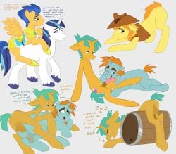 my_little_pony shining_armor_(mlp) flash_sentry braeburn_(mlp) snips_(mlp) snails_(mlp) horsecock bromance gay dork_nokia