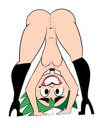 slim2k6 female solo green_hair ass ass_up tuesday_x the_x's breasts nipples pussy nude 2016 1girls