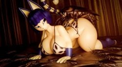 3d_(artwork) ai_generated ankha ankha_(animal_crossing) bedroom bikini cockroach insect insectophilia insects mood_lighting mounted warfaremachine_(modeler)