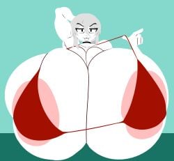 big_nipples bikini bikini_top female female_only huge_breasts hyper hyper_breasts looking_at_viewer notagoodguy1_(autor) red_bikini shanti_(youtube) shanti_(youtuber) teasing teasing_viewer white_hair youtuber youtuber_girl
