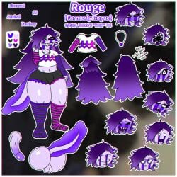 1boy absurd_res axolotl colored_sclera colored_skin crop_top english_text femboy heart hi_res highres long_hair monster_girl multiple_views navel oc original_character outline purple_hair reference_sheet rogue_(artist) rouge_the_axolotl self_upload sharp_teeth short_shorts shorts smile socks striped tail teeth thick_thighs thighs very_long_hair