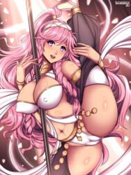 1girls bare_midriff bare_thighs belly_dancer between_breasts big_breasts braid cherry_blossoms dancer dancing fire_emblem fire_emblem_awakening harem_outfit inner_thighs large_breasts long_hair looking_at_viewer lumarianne20 nintendo nipple_bulge nipples object_between_breasts olivia_(fire_emblem) open_mouth open_smile partially_visible_vulva petals pink_eyes pink_hair pole pole_between_breasts pole_dancing ponytail skimpy skimpy_clothes smile splits stripper stripper_pole thick_thighs thighhighs twin_braids veil vertical_splits vulva