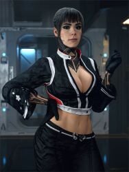 1girls 3:4 3d big_breasts black_hair breasts brown_eyes call_of_duty call_of_duty_black_ops_7 cleavage cosplay curvaceous curvy curvy_figure emma_kagan fatal_fury fatal_fury:_city_of_the_wolves female female_only hips kiernan_shipka king_of_fighters large_breasts light-skinned_female light_skin mai_shiranui_(cosplay) mature mature_female slim_waist tattoo thick thick_hips thick_legs thick_thighs thighs treyarch voluptuous waist wide_hips word2