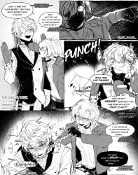 asian_male brat bratty bungo_stray_dogs chuuya_nakahara clothed degradation degradation_kink femboy gay gay_anal gay_male gay_sex hair_pulling lex_dark nikolai_gogol punching_bag punishment shorter_male small_dom_big_sub taller_male teasing voyeurism white_male yaoi