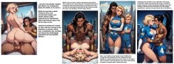 ai_generated blonde_hair breasts cheating cheating_mother cheating_wife conjugal_slavery cum cum_in_pussy cum_inside dark-skinned_male doggy_style fantastic_four from_behind interracial invisible_woman large_cock marvel marvel_comics namor namor_mckenzie_(sub-mariner) rough_sex seduction sex stockholm_syndrome sue_richards sue_storm missionary_position