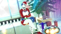 3d 3d_(artwork) ada-1 arms_crossed christmas christmas_clothing christmas_outfit christmas_tree destiny_(game) exo legs_crossed looking_at_viewer presents robot robot_girl robot_humanoid sitting sonicfreak