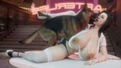 1dog 1girls 3d 3d_animation animated azurelotus bestiality_kiss big_nipples black_hair black_panties blender_(software) blender_cycles breasts canine canine_genitalia canine_on_human canine_penis domestic_dog female female_kissing_feral female_on_feral feral feral_on_female feral_on_human feral_penetrating feral_penetrating_human high_heels huge_breasts human_female human_on_feral human_penetrated kissing knot knotting large_areolae large_breasts looking_at_viewer loving_it mass_effect milf miranda_lawson on_side pale-skinned_female panties_aside sex sound stockings tagme thick_thighs thighhighs tongue_kiss vaginal_knotting vaginal_penetration video zoophilia