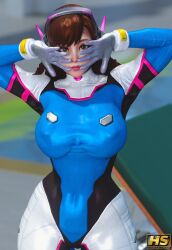 asian_female blizzard_entertainment brown_eyes brown_hair_female child_bearing_hips curvy_female female female_only hagiwara_studio korean_female light-skinned_female long_hair_female overwatch overwatch_2 thicc_breasts thigh_highs voluptuous_female