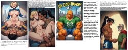 ai_generated blonde_hair breasts cheating cheating_mother cheating_wife conjugal_slavery cum cum_in_pussy cum_inside dark-skinned_male doggy_style fantastic_four from_behind interracial invisible_woman large_cock marvel marvel_comics namor namor_mckenzie_(sub-mariner) rough_sex seduction sex sex_from_behind stockholm_syndrome sue_richards sue_storm riding