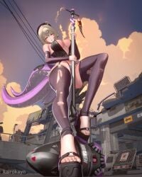1girl 1girls 2026 3d big_breasts blonde_hair boob_window feet female female_only g-string garter_belt garter_straps hazeker high_heels kairokayn octopus_girl outdoors painted_toenails panties purple_eyes shoes soles stockings tagme tentacle thiren thong toes yidhari_murphy zenless_zone_zero