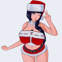 1girls 3d animated big_breasts blue_hair bouncing_breasts braided_hair braided_ponytail busty christmas christmas_outfit clothed clothing female female_only fully_clothed g-string hourglass_figure huge_breasts human hyuuga_hinata large_breasts long_hair looking_at_viewer miniskirt naruto naruto:_the_last naruto_(series) naruto_shippuden one_eye_closed oppai panties peace_sign ponytail pose posing pussy revealing_clothes santa_costume santa_hat short_skirt skirt solo standing tamarind tease teasing thighs thong tied_hair tongue tongue_out vagina white_background white_eyes white_panties white_thong wide_hips wink